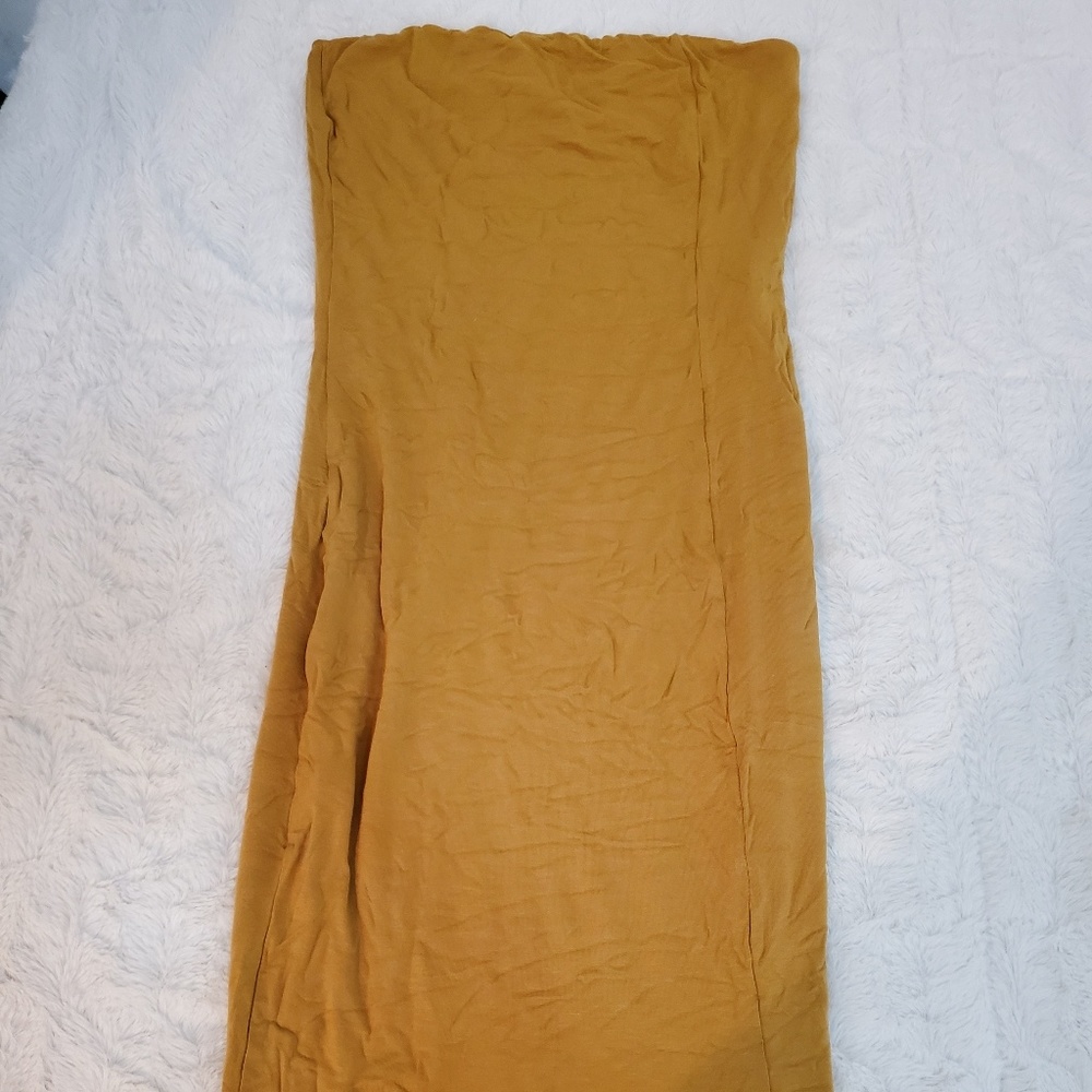 Strapless Mustard Yellow Dress